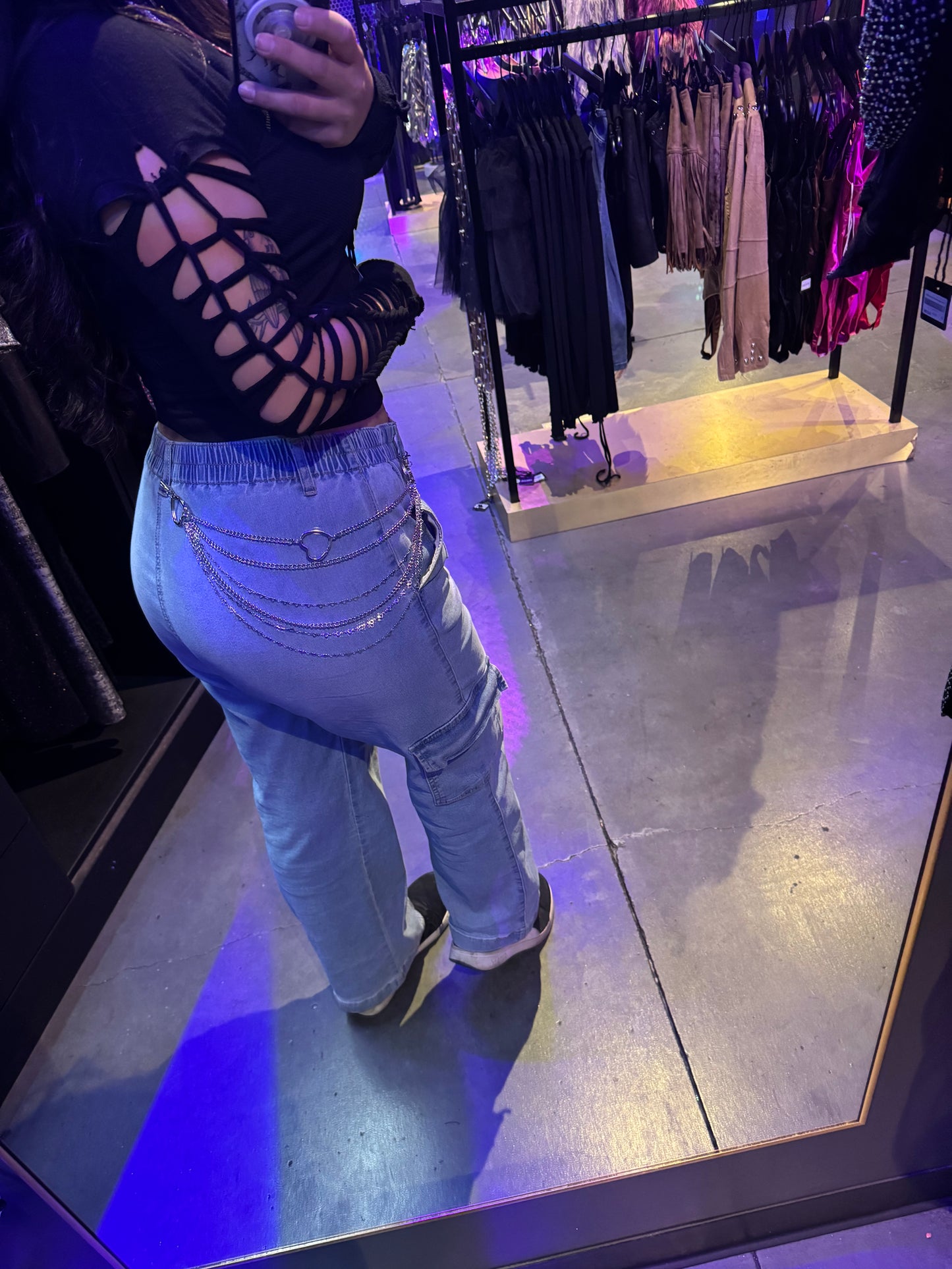 Heart you necklace & belt chain