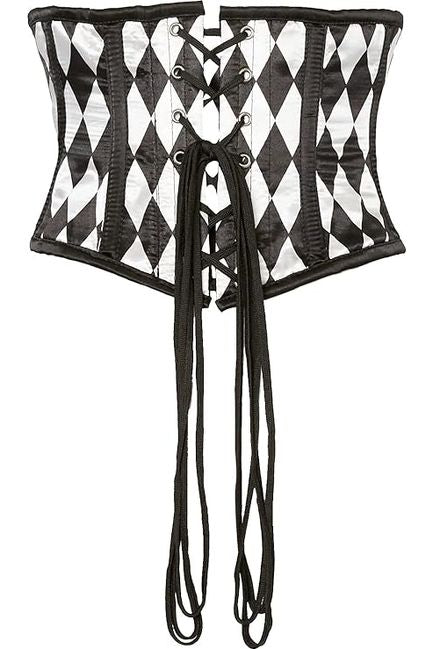 Black & White Diamond waist cincher corset