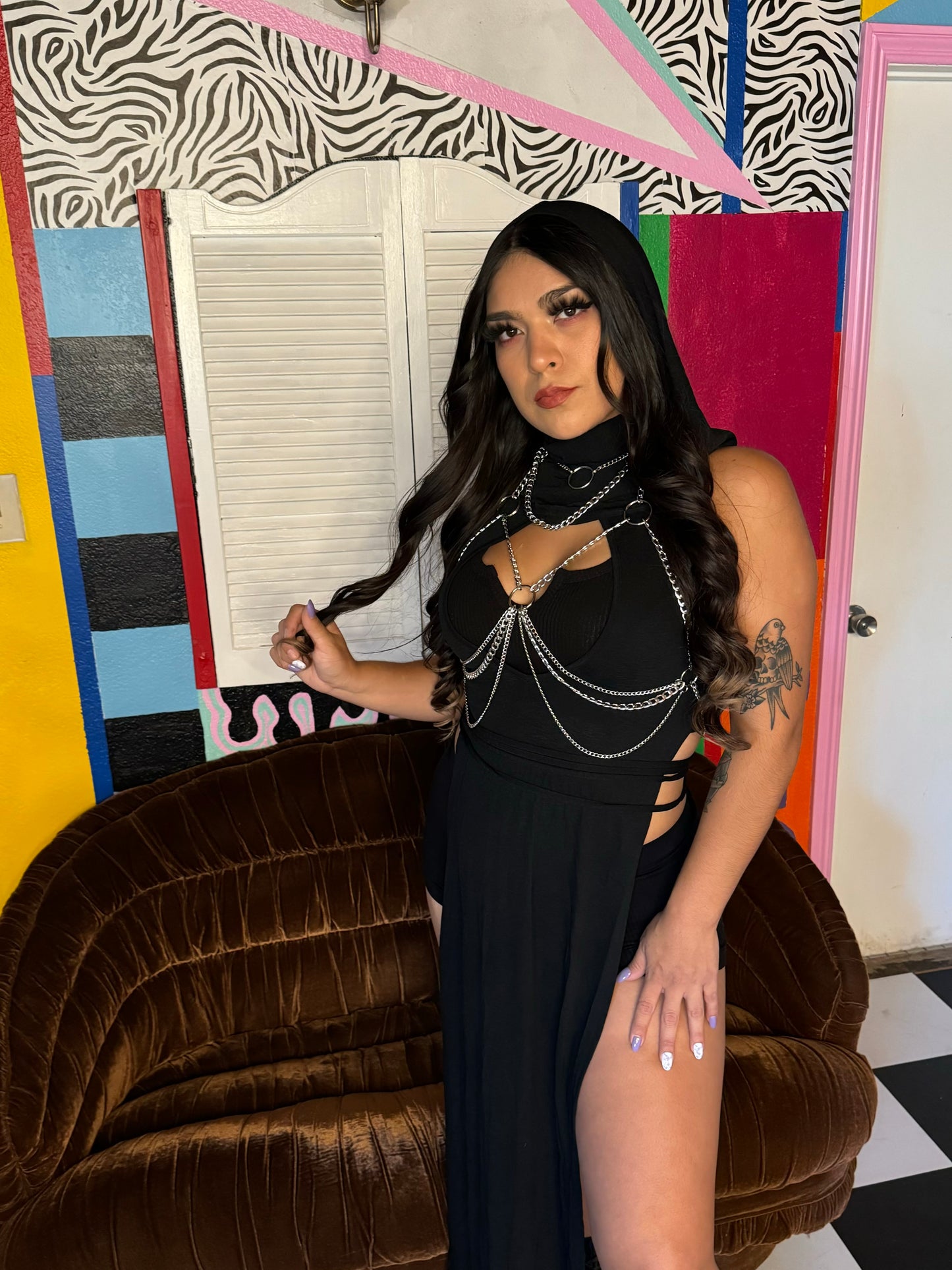 Long hooded dress