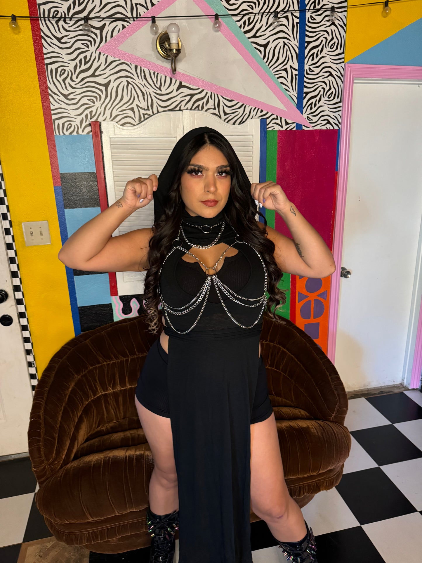 Long hooded dress