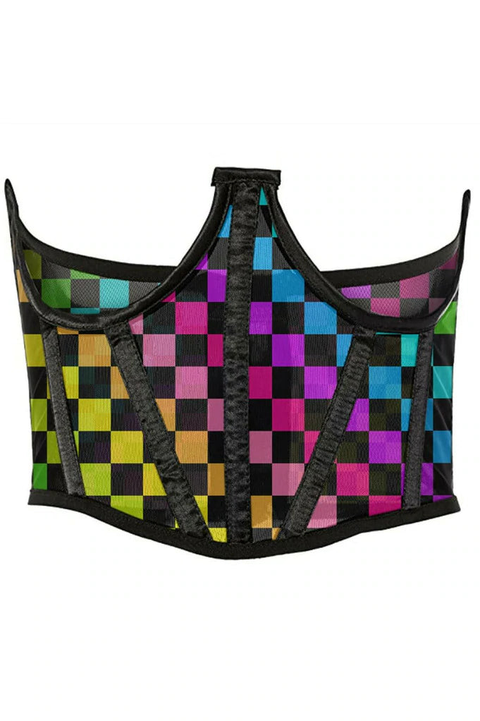 Rainbow Checkered Waist Cincher