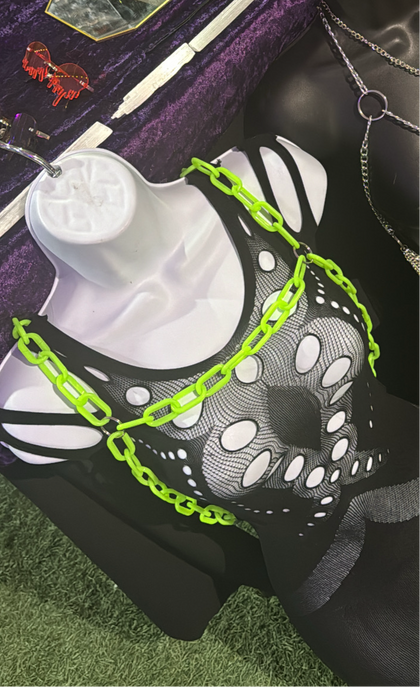 Neon green unisex chest harness