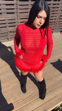 Red mesh dress