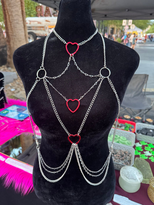 Portal to your Heart chain harness in red