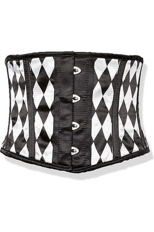 Black & White Diamond waist cincher corset