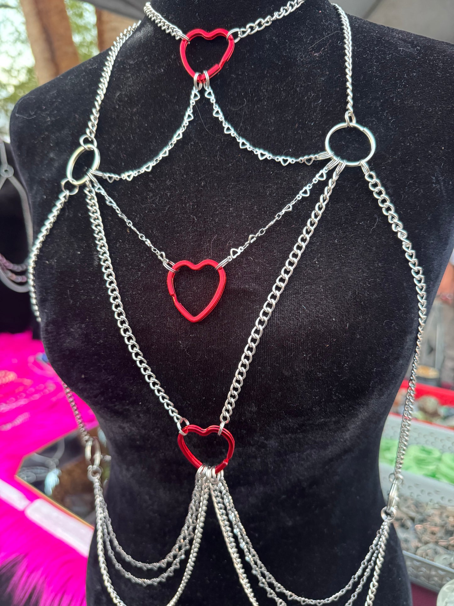 Portal to your Heart chain harness in red