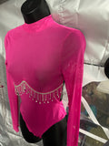 Pink Rhinestone Bodysuit