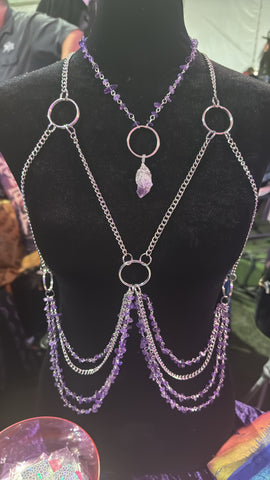 Amethyst body chain