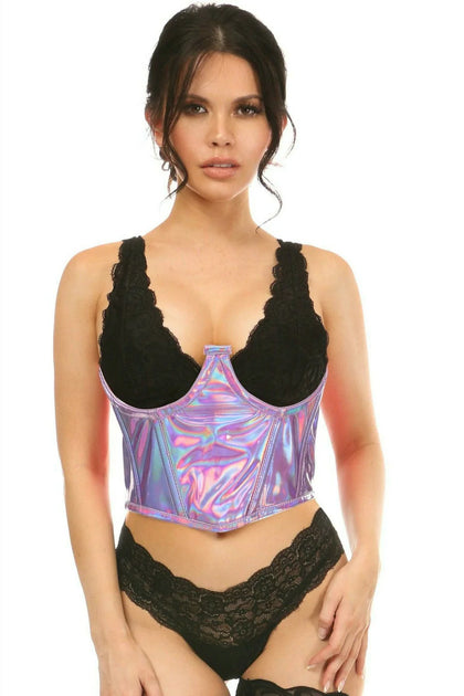 Lavender Holo Open Cup Waist Cincher