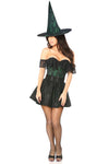 3 PC Green Lace Off The Shoulder Witch Corset Costume