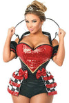 6 PC Royal Red Queen Corset Costume